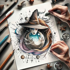 artistic-detail-tattoo – tattoo design ideas free ai generated – desolate – for-back-of-neck – Gallery: witches-inkby-ai