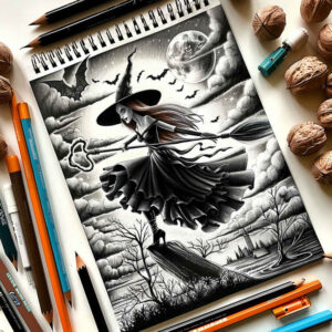 artistic-detail-tattoo – tattoo design ideas free ai generated – haunting – for-neck – Gallery: witches-inkby-ai