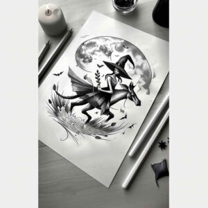 artistic-detail-tattoo – tattoo design ideas free ai generated – nightmare – for-chest – Gallery: witches-inkby-ai