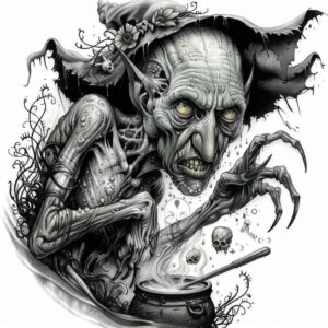 darkness-motif-tattoo – tattoo design ideas free ai generated – ancient-curse – for-hand – Gallery: witches-inkby-ai