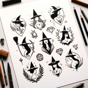 darkness-motif-tattoo – tattoo design ideas free ai generated – void – for-shoulder – Gallery: witches-inkby-ai