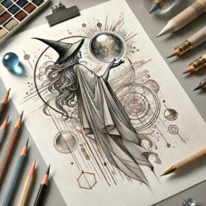 energy-tattoo – tattoo design ideas free ai generated – blood-red – for-calf – Gallery: witches-inkby-ai