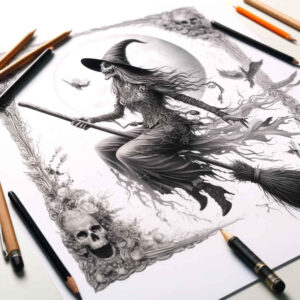 energy-tattoo – tattoo design ideas free ai generated – horror – for-side-torso – Gallery: witches-inkby-ai