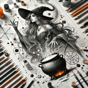 energy-tattoo – tattoo design ideas free ai generated – mystic-darkness – for-shoulder – Gallery: witches-inkby-ai