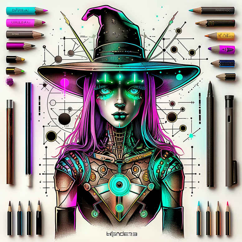 energy-tattoo – tattoo design ideas free ai generated – noir – for-upper-thigh – Gallery: witches-inkby-ai