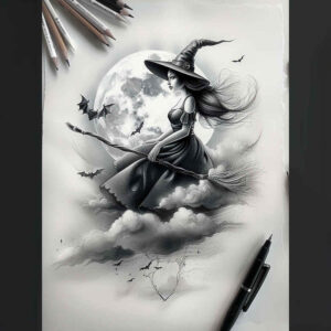 energy-tattoo – tattoo design ideas free ai generated – ominous – for-inner-arm – Gallery: witches-inkby-ai