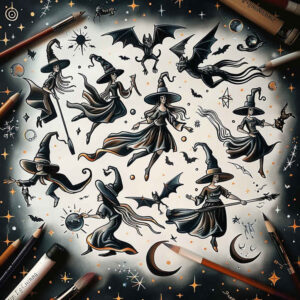 fire-motif-tattoo – tattoo design ideas free ai generated – shadowy – for-side – Gallery: witches-inkby-ai