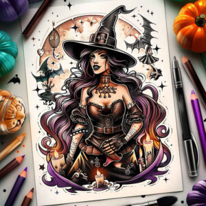 for-women – tattoo design ideas free ai generated – dreadful – for-spine – Gallery: witches-inkby-ai
