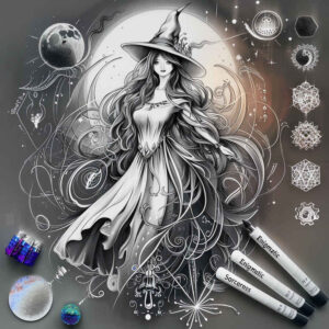 light-effect-tattoo – tattoo design ideas free ai generated – crawling – for-spine – Gallery: witches-inkby-ai