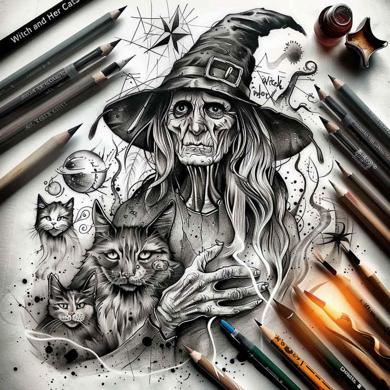 moon-motif-tattoo – tattoo design ideas free ai generated – frightening – for-heel – Gallery: witches-inkby-ai