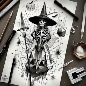 moon-motif-tattoo – tattoo design ideas free ai generated – haunted-house – for-upper-arm – Gallery: witches-inkby-ai