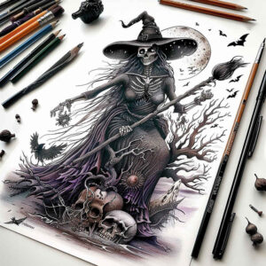 mystery-and-magic-tattoo – tattoo design ideas free ai generated – macabre – for-side – Gallery: witches-inkby-ai
