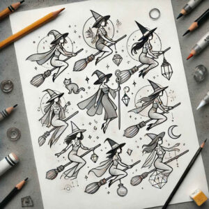 mystery-and-magic-tattoo – tattoo design ideas free ai generated – sinister – for-nape – Gallery: witches-inkby-ai