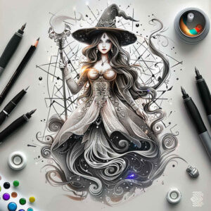 mystery-and-magic-tattoo – tattoo design ideas free ai generated – twisted – for-scapula – Gallery: witches-inkby-ai