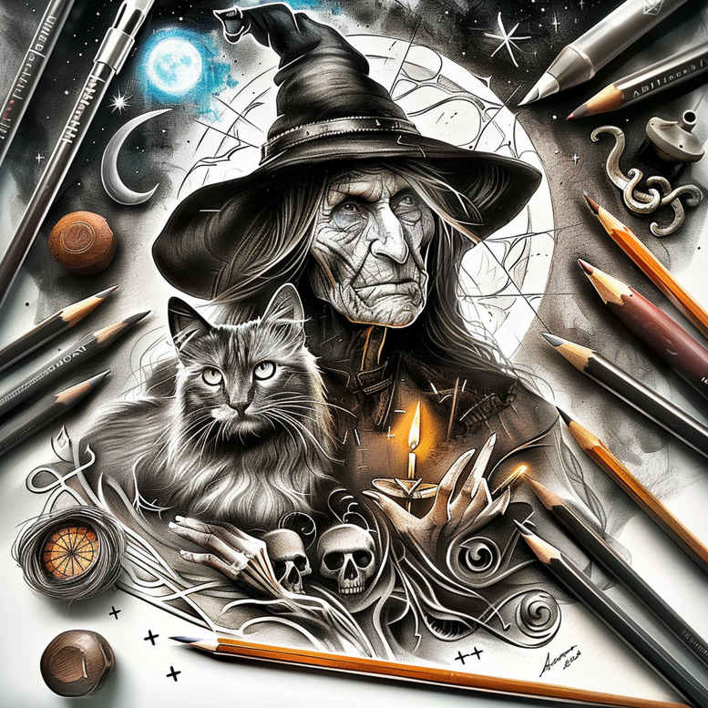 mystery-symbol-tattoo – tattoo design ideas free ai generated – bleeding – for-lower-chest – Gallery: witches-inkby-ai