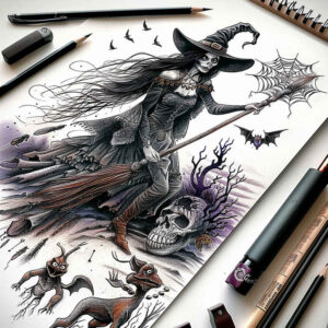 mystery-symbol-tattoo – tattoo design ideas free ai generated – blood-red – for-upper-shoulder – Gallery: witches-inkby-ai