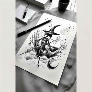 mystery-symbol-tattoo – tattoo design ideas free ai generated – unnatural – for-back – Gallery: witches-inkby-ai