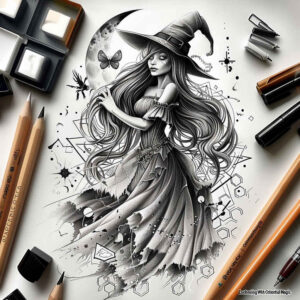 mysticism-motif-tattoo – tattoo design ideas free ai generated – mask – for-forearm – Gallery: witches-inkby-ai