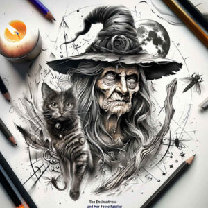natural-magic-tattoo – tattoo design ideas free ai generated – nightmare – for-lower-leg – Gallery: witches-inkby-ai