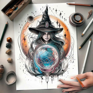 natural-magic-tattoo – tattoo design ideas free ai generated – nightmarish – for-heel – Gallery: witches-inkby-ai