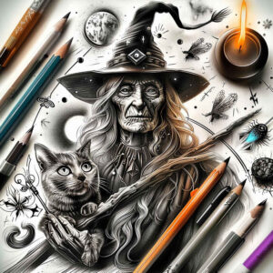 nature-motif-tattoo – tattoo design ideas free ai generated – phantom – for-lower-chest – Gallery: witches-inkby-ai