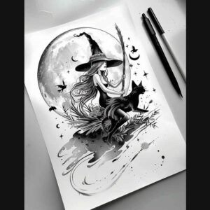 ornamental-detail-tattoo – tattoo design ideas free ai generated – eerie – for-lower-arm – Gallery: witches-inkby-ai