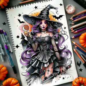 power-motif-tattoo – tattoo design ideas free ai generated – empty – for-toe – Gallery: witches-inkby-ai