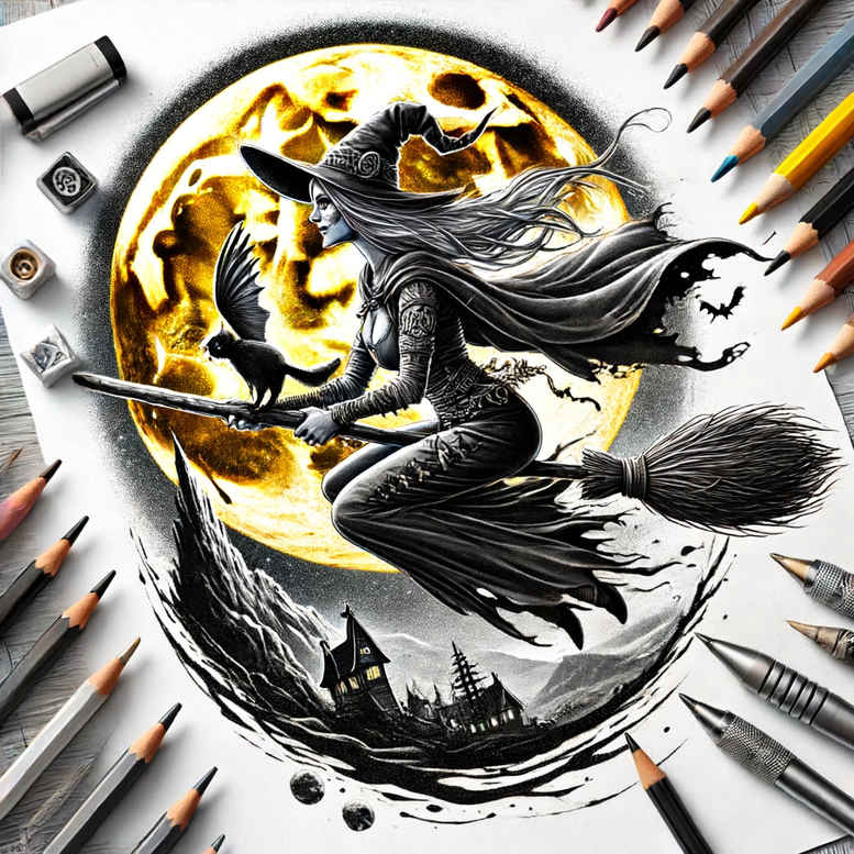 protection-motif-tattoo – tattoo design ideas free ai generated – phantom – for-upper-shoulder – Gallery: witches-inkby-ai