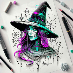 protection-motif-tattoo – tattoo design ideas free ai generated – twisted – for-shoulder-blade – Gallery: witches-inkby-ai