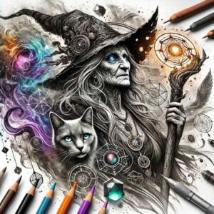 runes-motif-tattoo – tattoo design ideas free ai generated – blackwork – for-shoulder – Gallery: witches-inkby-ai