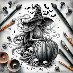 runes-motif-tattoo – tattoo design ideas free ai generated – cursed – for-forearm – Gallery: witches-inkby-ai