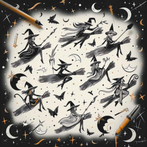 runes-motif-tattoo – tattoo design ideas free ai generated – dark – for-scapula – Gallery: witches-inkby-ai