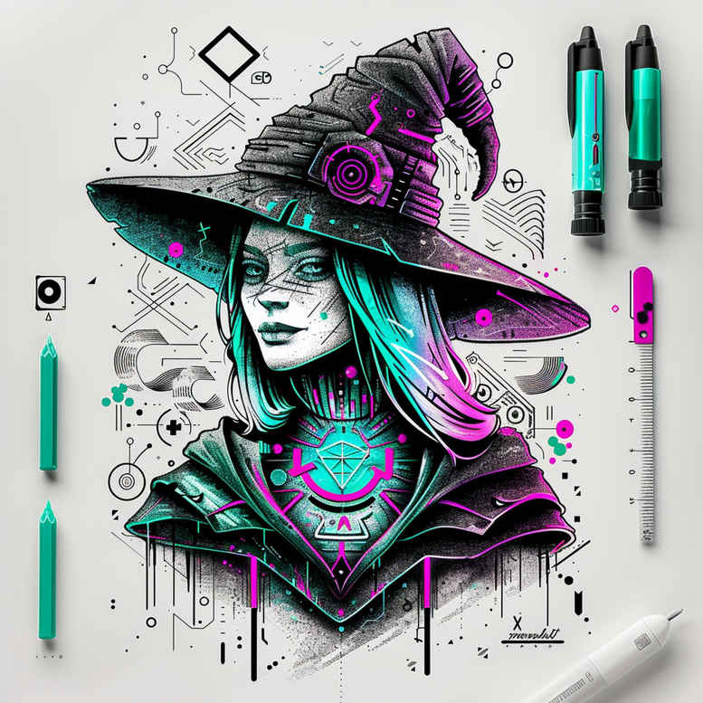 runes-motif-tattoo – tattoo design ideas free ai generated – empty – for-knee – Gallery: witches-inkby-ai