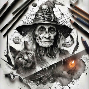 runes-motif-tattoo – tattoo design ideas free ai generated – mystic-darkness – for-heel – Gallery: witches-inkby-ai