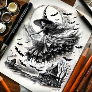 shadow-motif-tattoo-for-men – tattoo design ideas free ai generated – evil-grin – for-triceps – Gallery: witches-inkby-ai