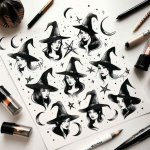 spells-motif-tattoo – tattoo design ideas free ai generated – decaying – for-palm – Gallery: witches-inkby-ai