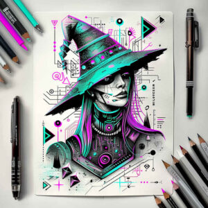 spells-motif-tattoo – tattoo design ideas free ai generated – desolate – for-behind-ear – Gallery: witches-inkby-ai