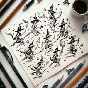 spirituality-motif-tattoo – tattoo design ideas free ai generated – mirror-image – for-temple – Gallery: witches-inkby-ai