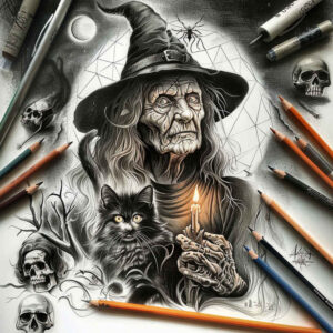 spirituality-motif-tattoo – tattoo design ideas free ai generated – mystic – for-upper-thigh – Gallery: witches-inkby-ai