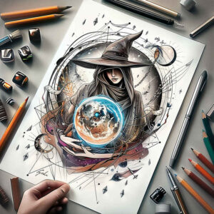 spirituality-motif-tattoo – tattoo design ideas free ai generated – silence – for-lower-arm – Gallery: witches-inkby-ai