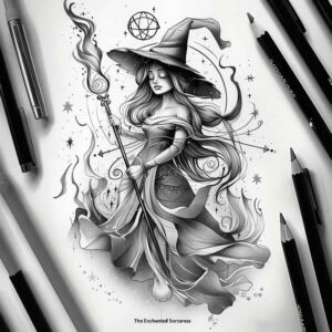 symbolism-tattoo – tattoo design ideas free ai generated – spectral – for-neck – Gallery: witches-inkby-ai