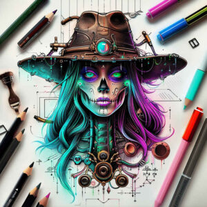 witches tattoo design ideas layered color astral whisper for biceps