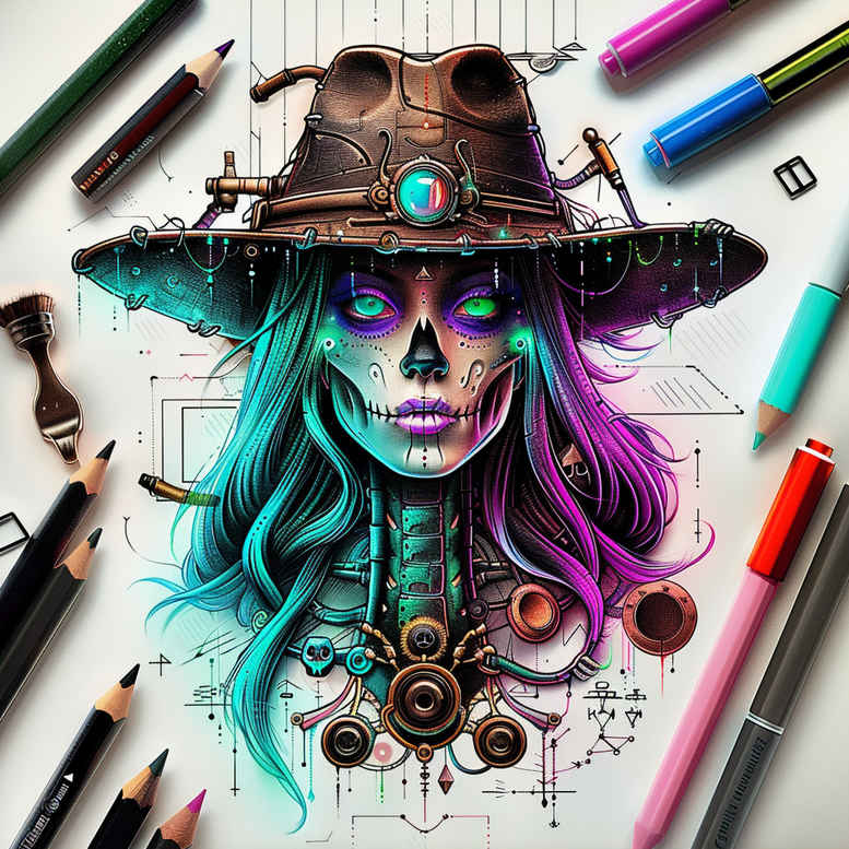 witches tattoo design ideas layered color astral whisper for biceps