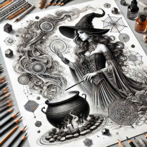 witches tattoo design ideas defined outlines astral whisper for upper chest