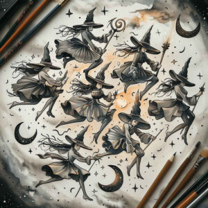 witches tattoo design ideas ornate black flame meaning courage