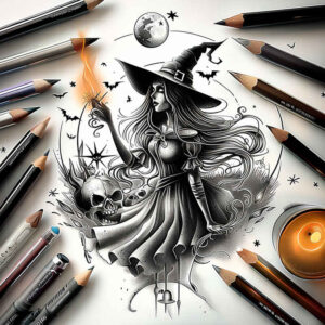 witches tattoo design ideas Realism smooth gradients crystal orb embodying resilience