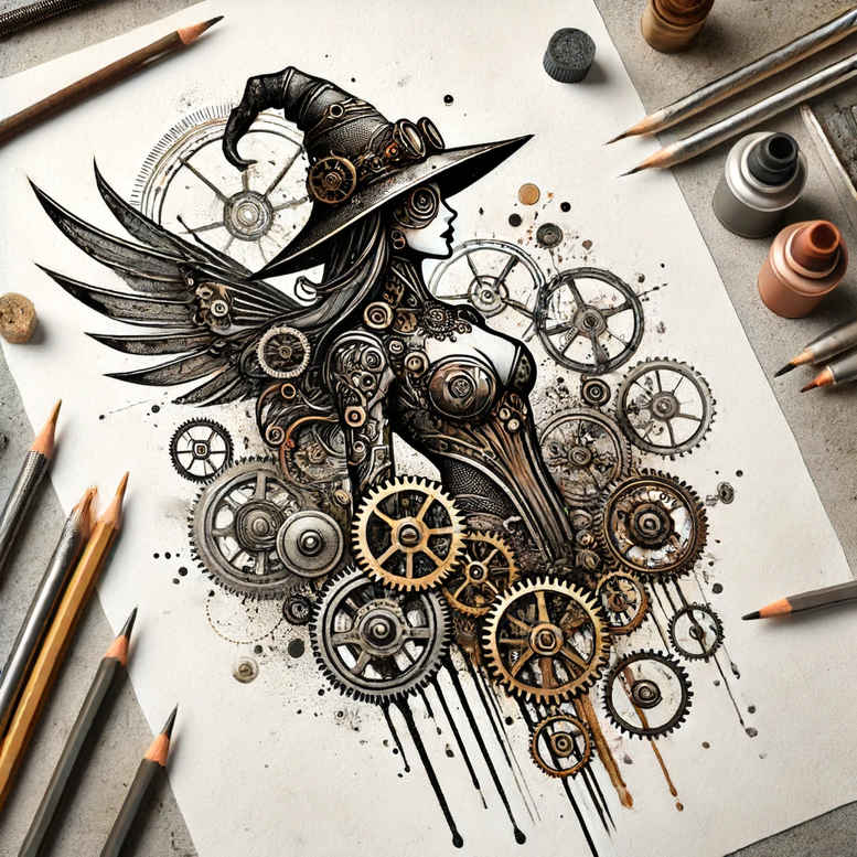 witches tattoo design ideas Surrealism visual paradox dark mysticism for fingers