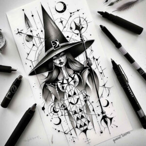 witches tattoo design ideas Realism natural tones enchanted power stands for perseverance