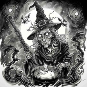 witches tattoo design ideas color saturation forest spell for forearm