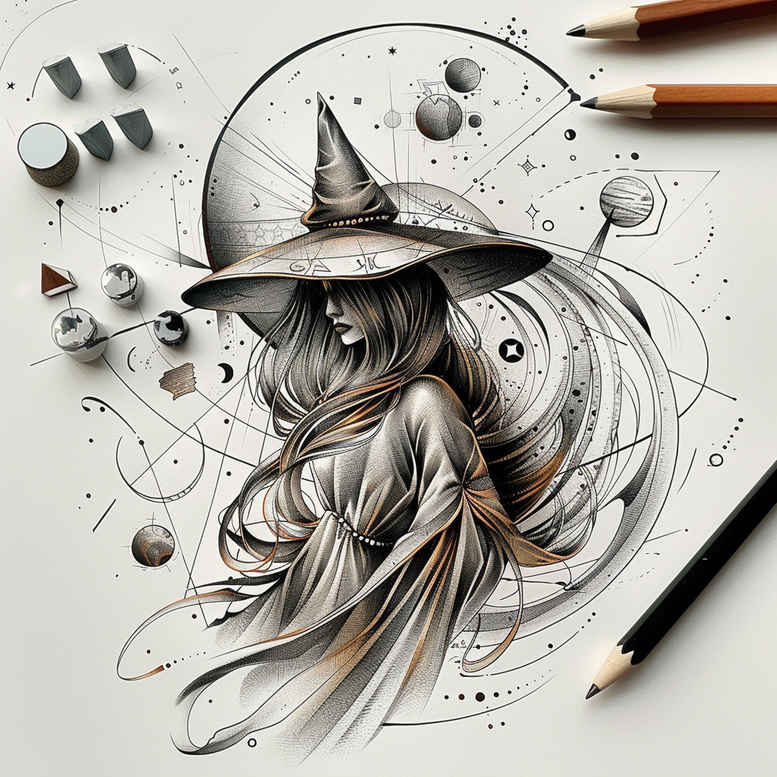 witches tattoo design ideas refined lines hex symbol for ribs